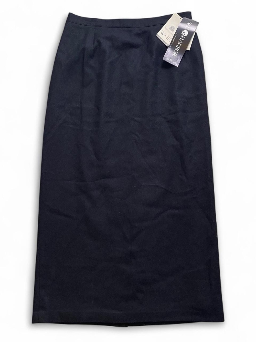 Sag Harbor Wool Column Midi/Tea Length Skirt in Black